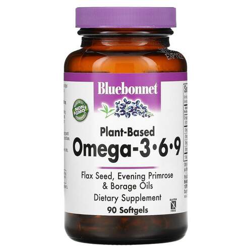 Bluebonnet Nutrition,植物基 Omega-3-6-9, 90 软凝胶