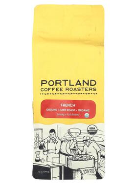 Portland Coffee Roasters,有机咖啡，研磨，深度烘焙，法式，12