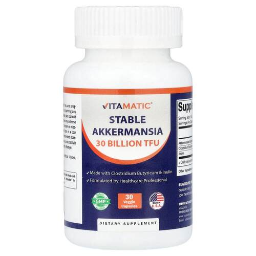 Vitamatic,Stable Akkermansia, 30 Veggie Capsules