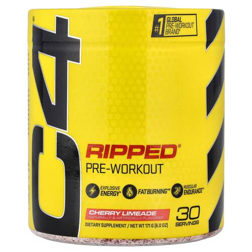 C4 / Cellucor,Ripped®，锻炼前，樱桃酸橙汁
