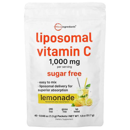 Micro Ingredients,脂质性维生素 C，柠檬水味，40 包，每包 0.04