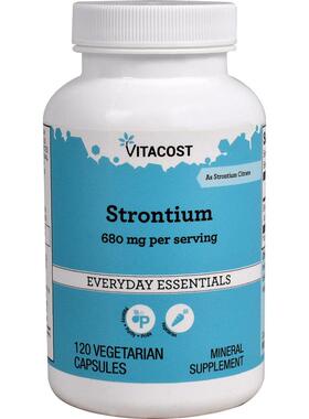 Vitacost,Strontium, 680 mg per serving, 120 Vegetarian Capsu