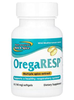 North American Herb & Spice,OregaResp™，60 粒软胶囊