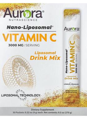 Aurora Nutrascience,纳米脂质体® 维生素 C，3000 毫克，30 包，