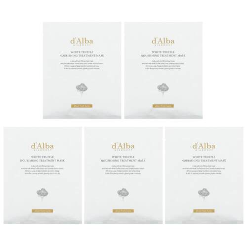 d'Alba,白松露滋养护理美容面膜，5 片，每片 0.84 液量盎司（25
