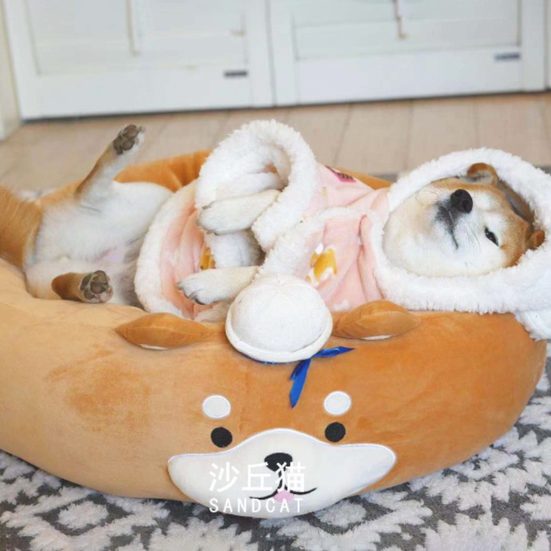 柴犬窝深度睡眠窝拆洗保暖宠物床狗窝圆垫子冬天睡垫狗狗用品狗床