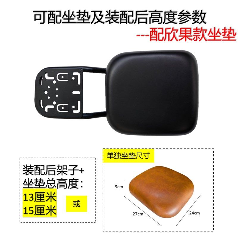 新国标电动车电动自行车一体尾箱架(配加宽加厚坐垫)通用款