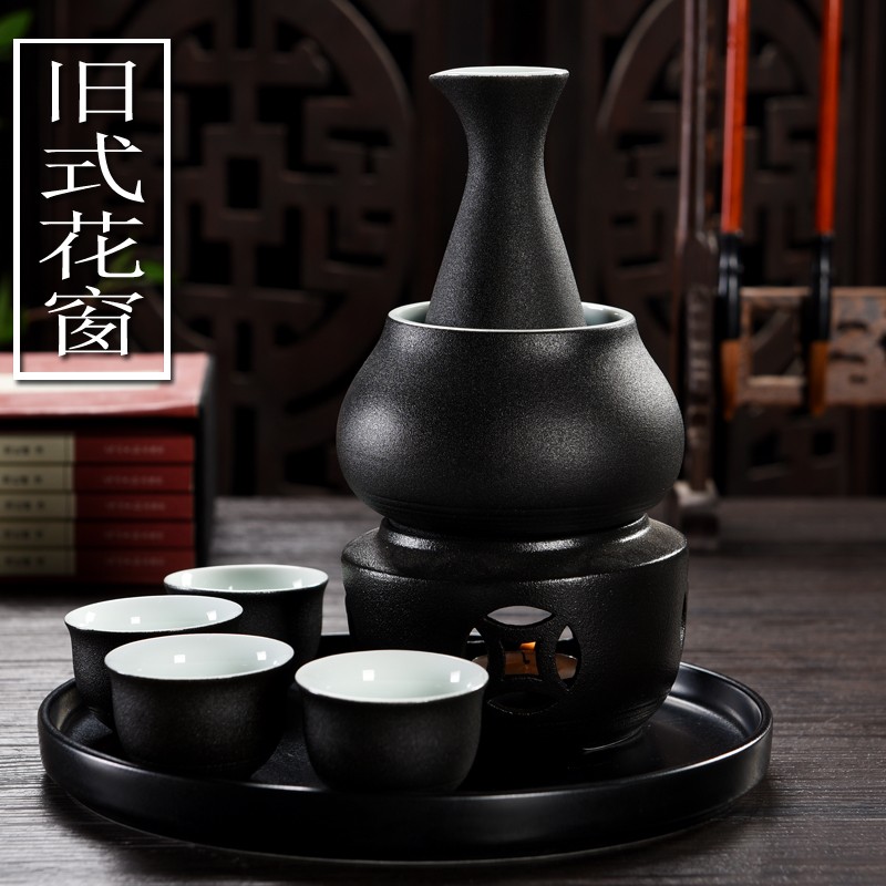 陶瓷日式温酒壶白黄酒杯暖酒器家用加热黄酒烫酒壶煮酒壶酒具半斤