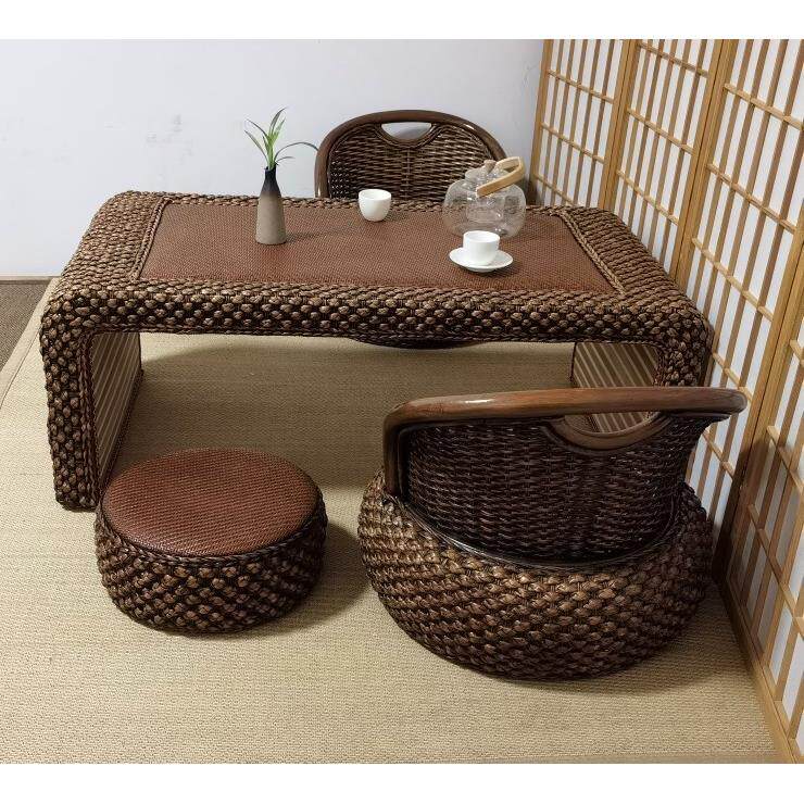 藤榻榻米几桌子家用阳台飘窗桌式禅茶喝茶地台桌/炕桌日休意闲茶