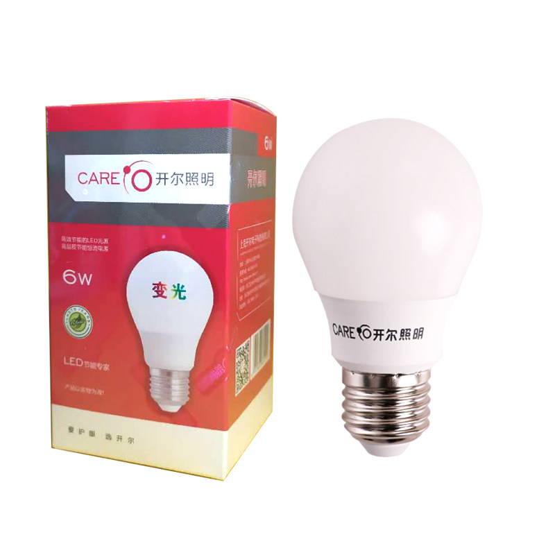 开尔led灯泡E27螺口家用超亮节能6W8W10W智能三色变光暖色中性光图片