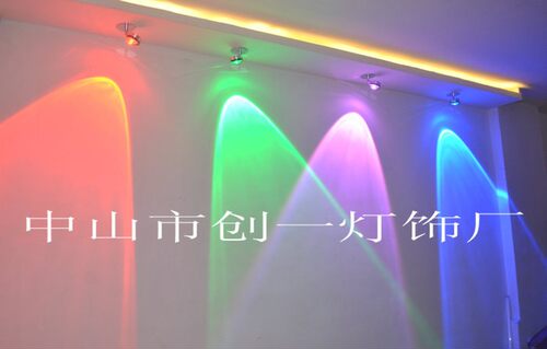 可调角度LED彩色射灯背景墙造型灯客厅创意筒灯酒吧KTV七彩氛围灯