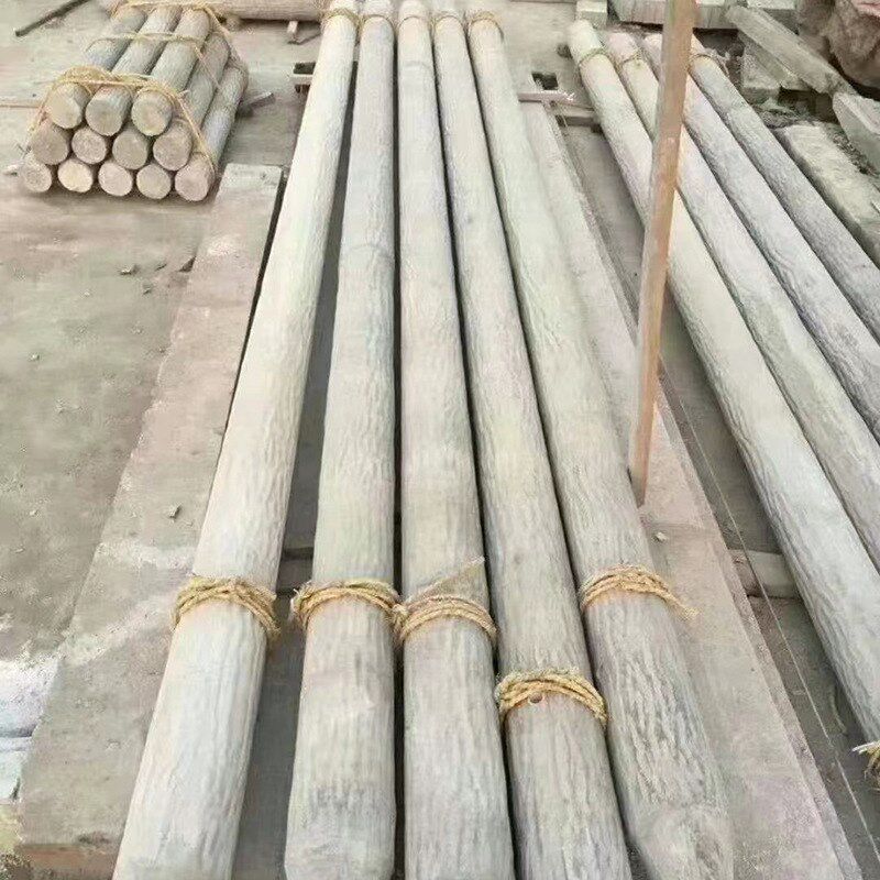 塑料光伏墩立柱仿木桩模具河道树桩石栏杆仿木纹护栏磨具花池围栏