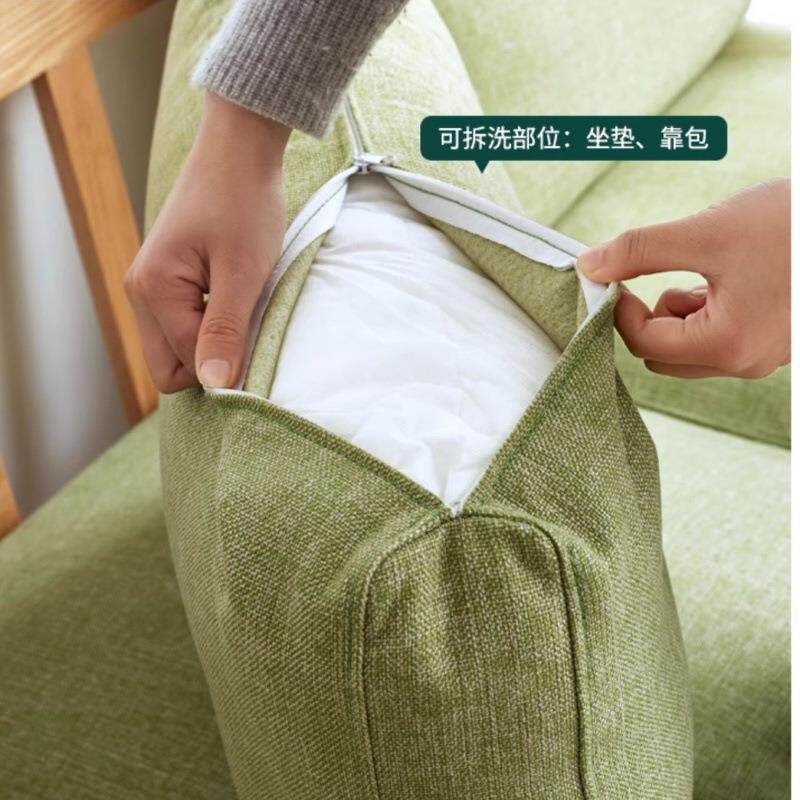 布艺沙发日式小户型客厅实木沙发现代简约原木三人位沙发