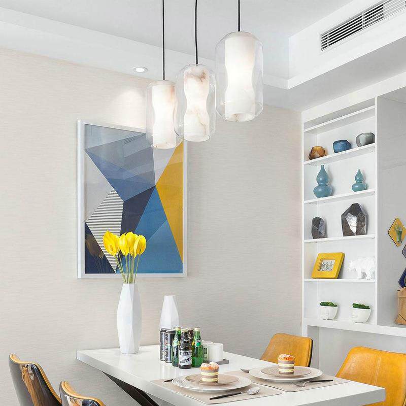 后现代创意仿云石纹路玻璃餐厅吊灯床头卧室艺术小吊灯