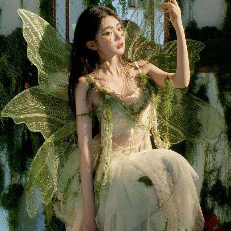 绿野仙踪森系梦幻天使精灵少女写真服装时尚外景旅拍摄影演出服饰