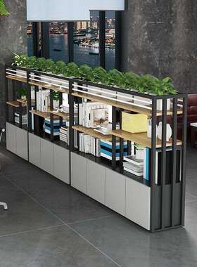 铁艺公司屏风柜办公室隔断柜餐厅绿植隔断装饰多层花架工业风书架