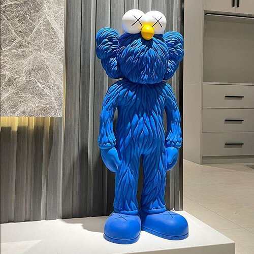 芝麻街KAWS客厅装饰大型摆件酒吧酒馆落地站姿潮玩公仔装饰品落地