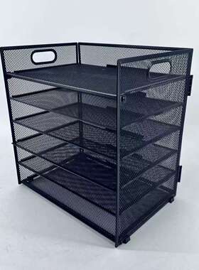 办公桌铁艺文件架文件栏置物架铁网办公用品六层文件收纳架