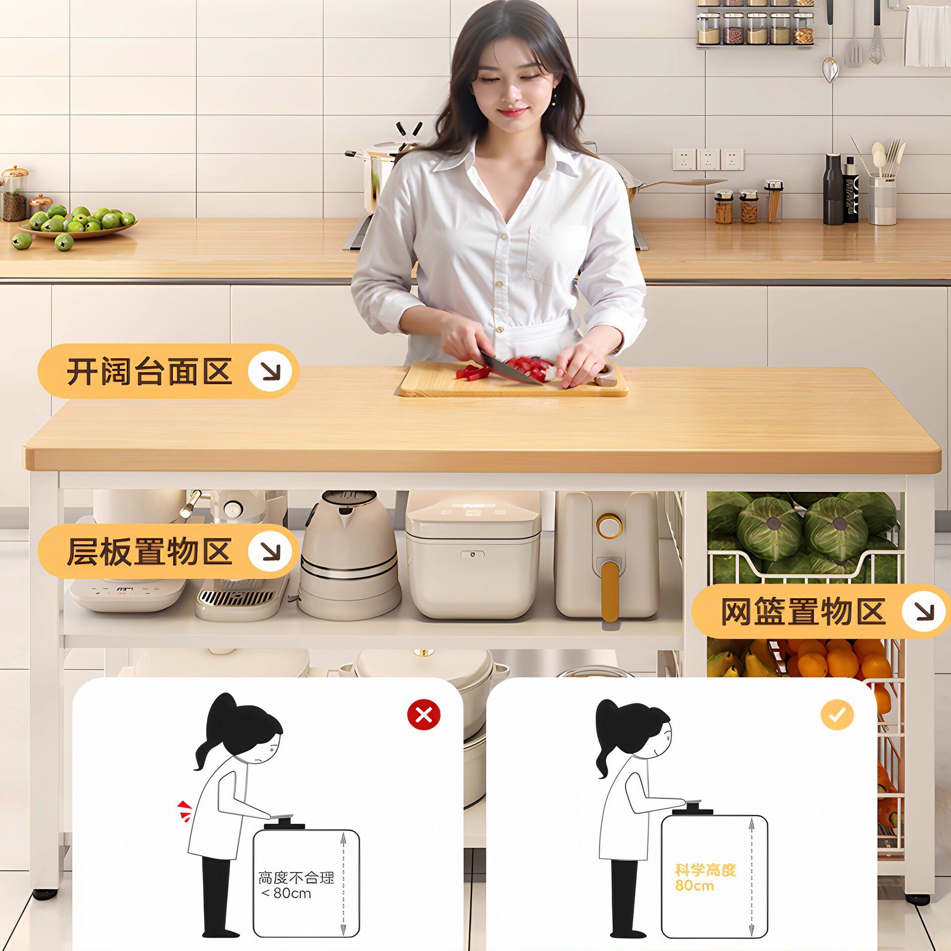 厨房落地多层置物架家用
