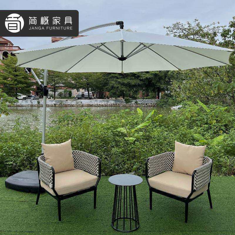 户外藤编桌椅酒店民宿庭院露台阳台凳子茶几三件套可露天室外家具