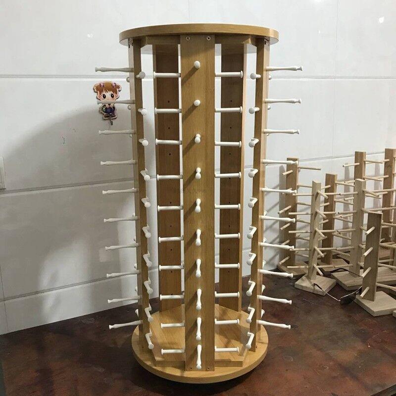 太阳镜眼睛道具旋转柜台式烤漆眼镜展示架木质墨镜展示展架陈列架