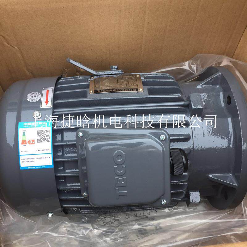 TECO东元电机0.75KW卧式AEEFF3 TEGH80M2 0.75W东刹车制动马达1HP