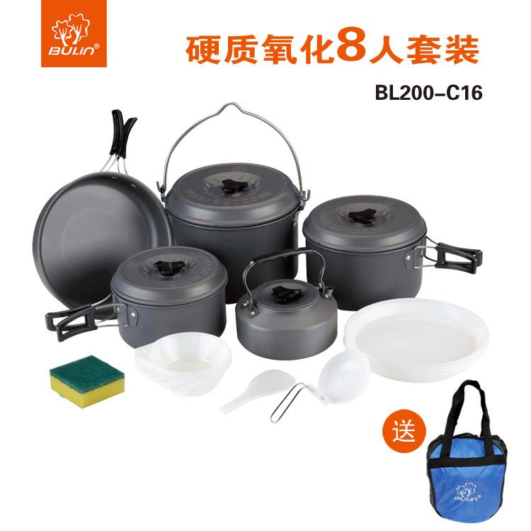 步林户外套锅锅具露营炊具烧水壶卡式炉便携装备野外餐具野营锅