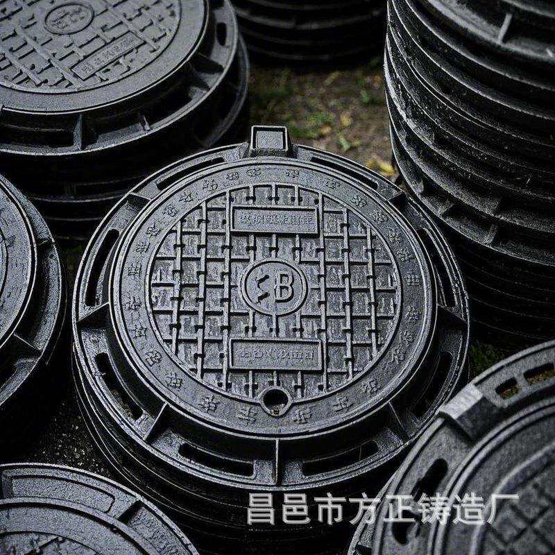 铸铁重型井盖防滑耐用市政雨水污水盖方形圆形可选庭院安全防护井