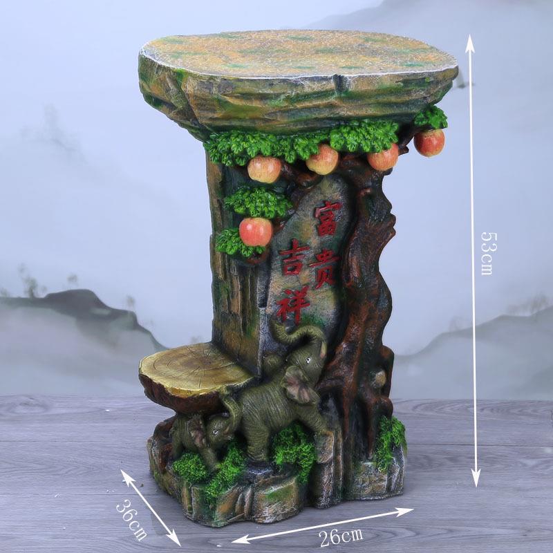 假山底座流水喷泉创意家居装饰品盆景树桩仿木根雕客厅工艺品摆件