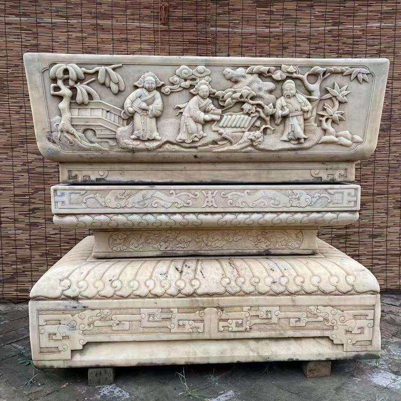 石雕仿古鱼缸青石花盆仿古水缸石盆庭院石缸石头缸养鱼种花