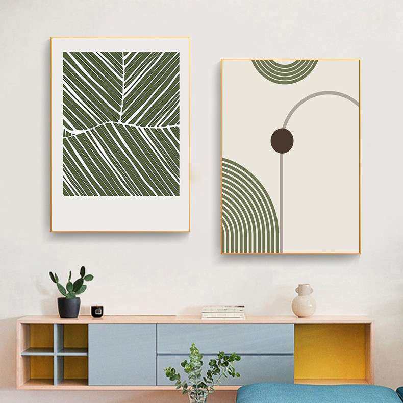 创意现代简约餐厅挂画莫兰迪小清新抽象客厅壁画北欧风卧室装饰画