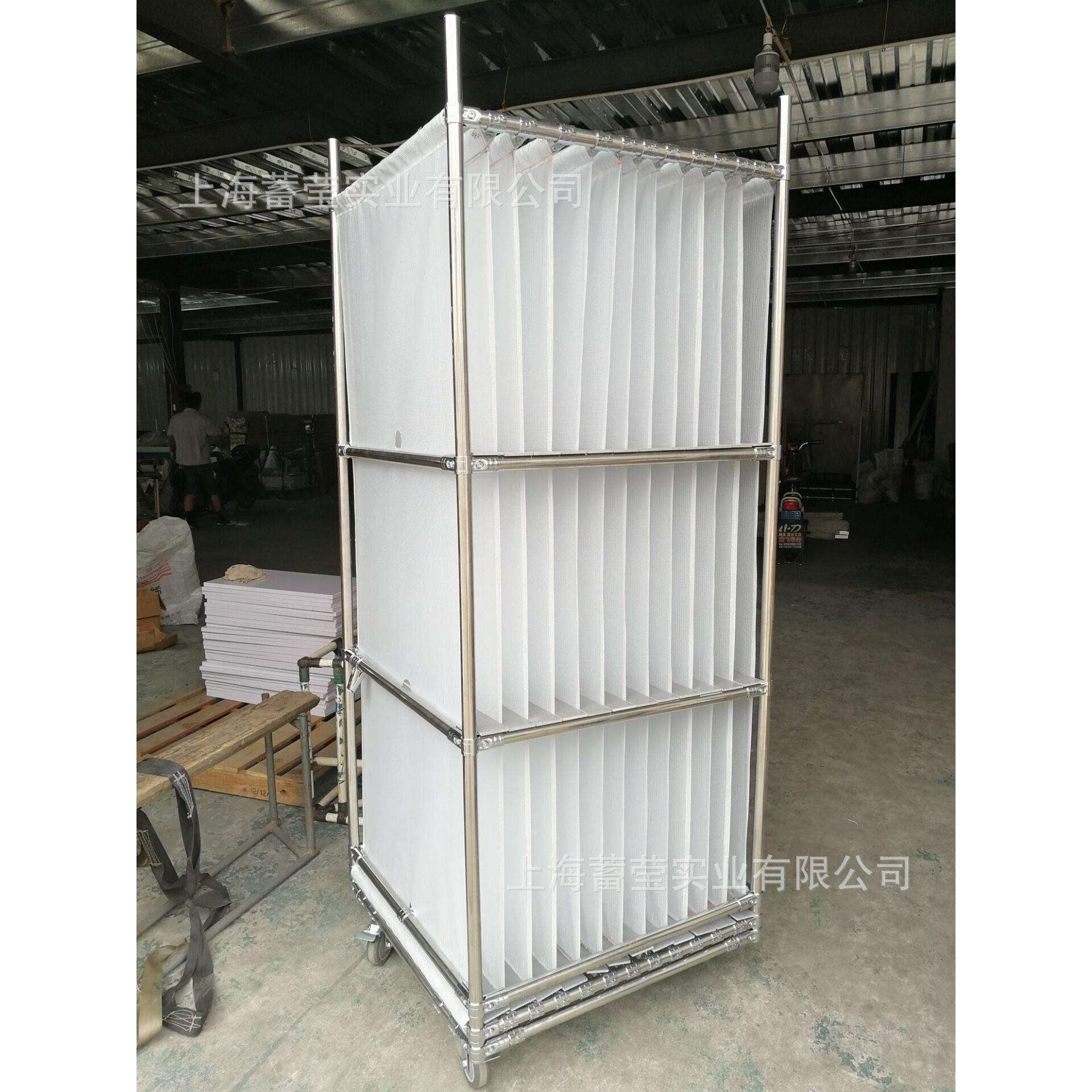 厂家供应第二代不锈钢精益管线棒PVC板网格布工具推车