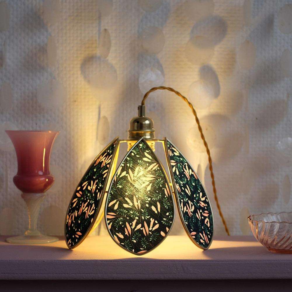 中国风彩色六瓣花艺术餐厅吊灯宋式美学复古风碎花卧室民宿茶室灯