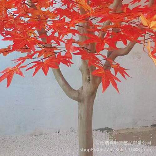 仿真红枫树室内落地装饰商场酒店客厅料理造景枫叶树婚庆布置绿植