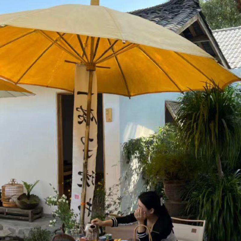 油布伞大黄伞摆摊布伞大号伞竹木商用伞复古景区伞油纸伞摄影庭院