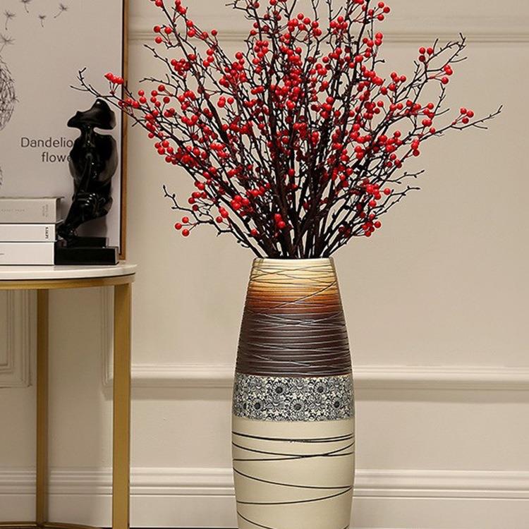 欧式瓷器插花装饰品艺术家用客厅景德镇干花落地花瓶大号陶瓷摆件