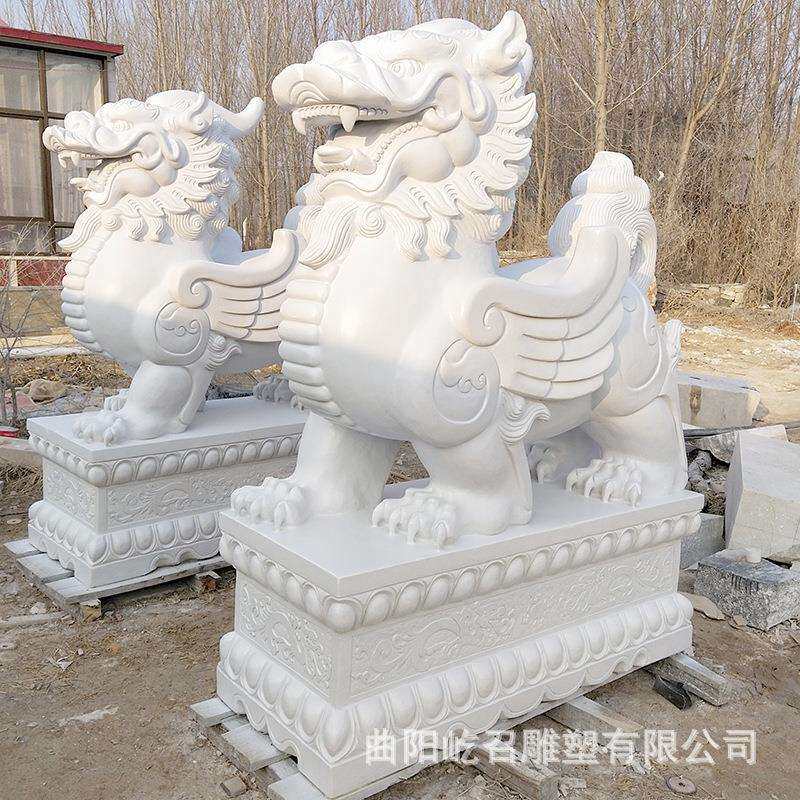 石雕貔貅汉白玉貔貅一对青石貔貅家用公司酒店门口别墅招财摆件