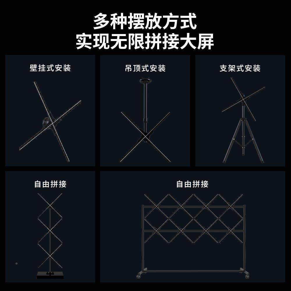 眼3d全光子风扇机息投影仪广告空气中三维/立体悬浮裸成像无屏显