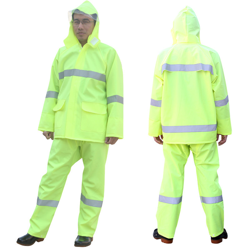 反光雨衣交通骑行安全分体防暴雨劳保工地环卫外卖雨衣雨裤套装男