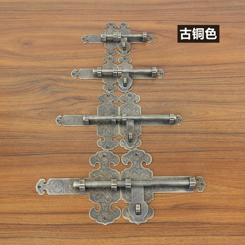 纯铜加厚插销老式木门仿古锁花园庭院门闩仿古大门扣别墅铜门栓锁