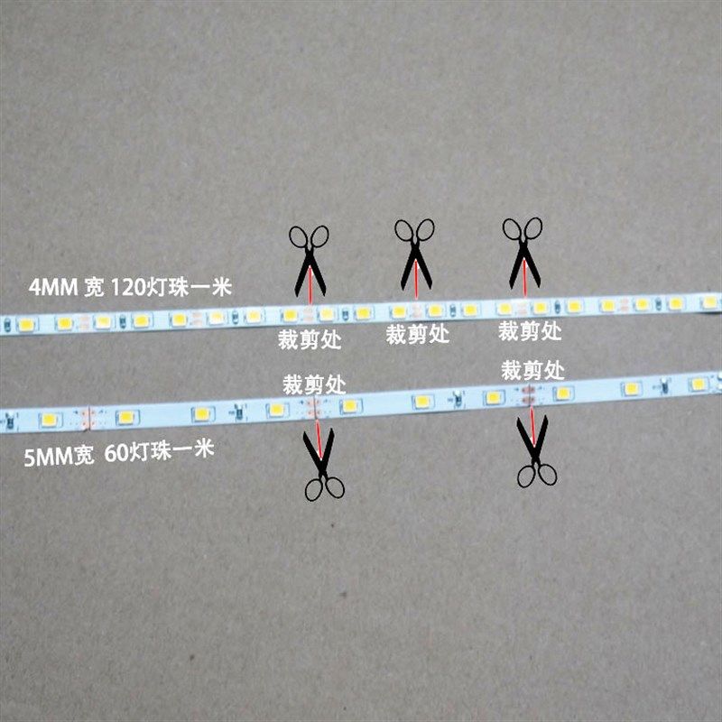 12v高亮5mm超窄 LED软灯条2835柜台沙盘广告灯箱建筑模型软灯带图片