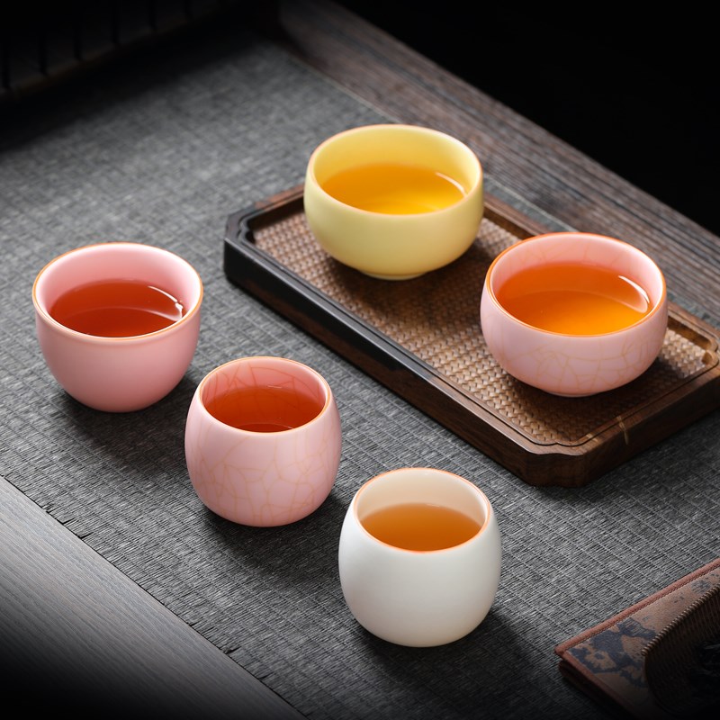 主人茶杯高档女士个人专用功夫汝窑男茶盏喝茶碗陶瓷单个红色新款图片