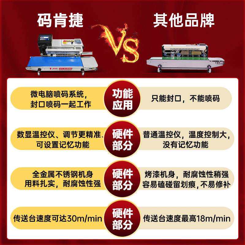 全自动喷码封口一体机铝箔袋食品复合袋塑料薄膜袋子封口机商用