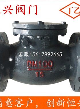 H44T-16旋启式止回短体 铸铁铜芯法兰止回DN40 50 65 80 100