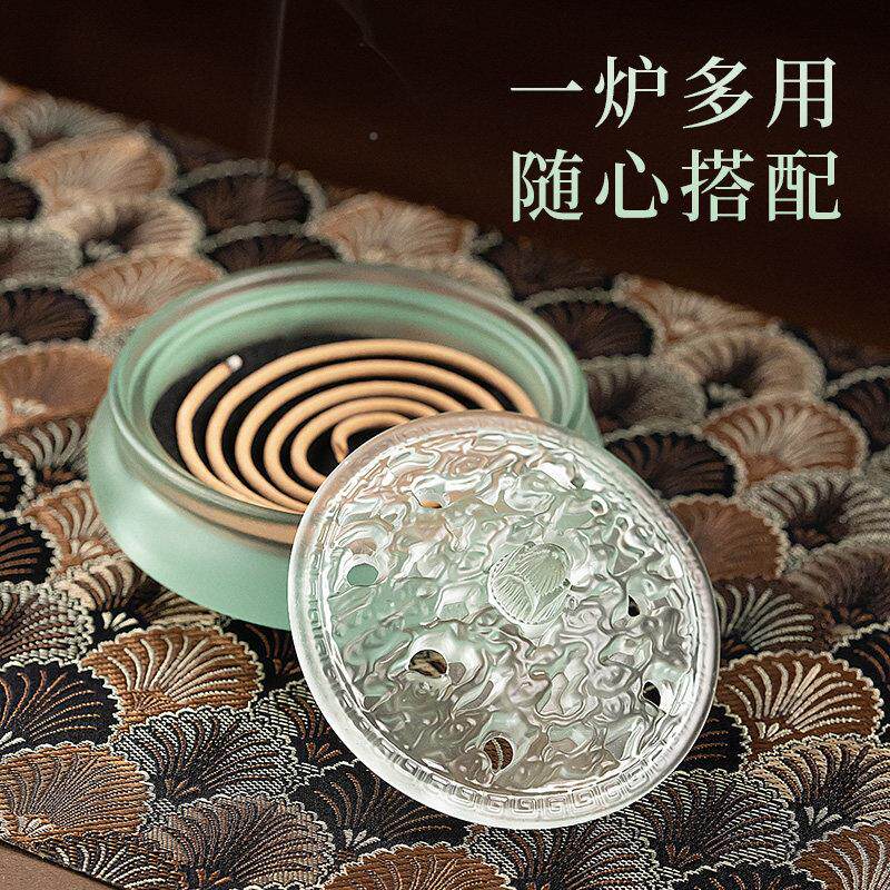 L-9220真琉璃宣德炉家用檀香熏香盘室内塔沉香香香篆创意炉节日香