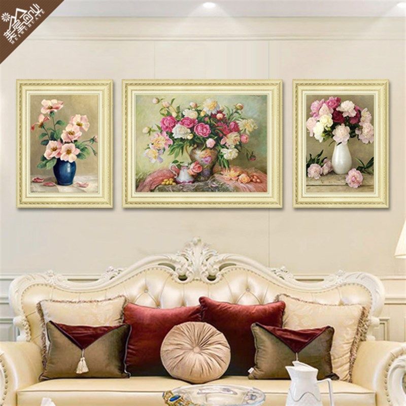 简欧现代客厅装饰画沙发背景画墙画大气欧式餐厅挂画卧室画壁画花