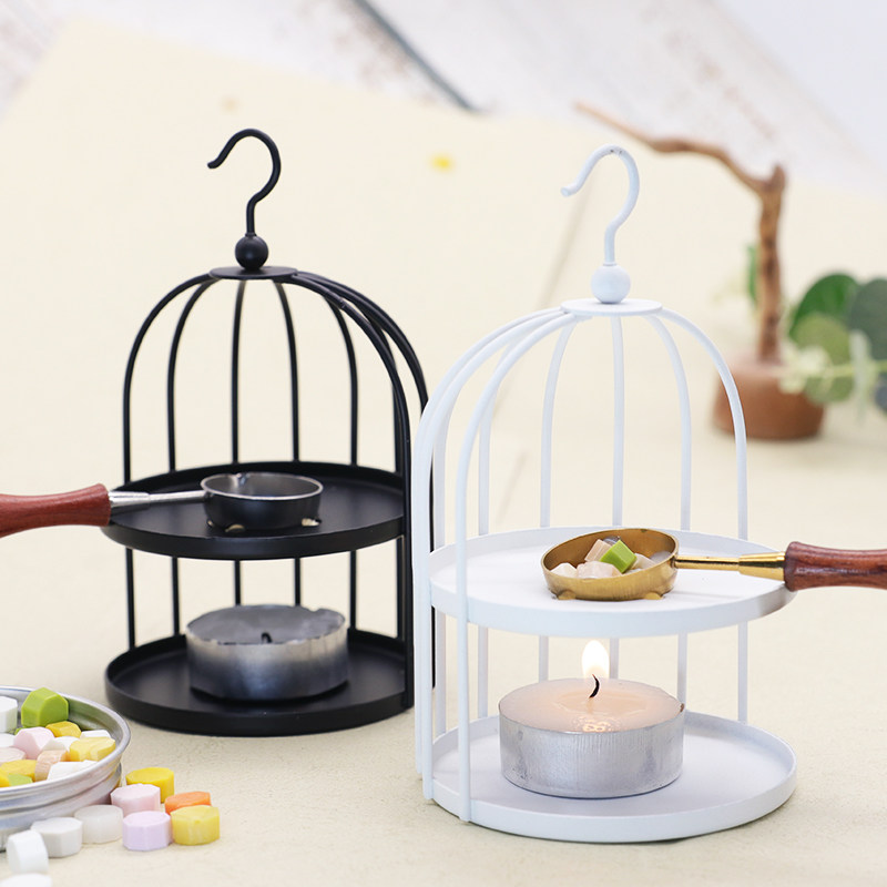 文艺复古多功能火漆熔炉黑色个性鸟笼炉子白色铁架子封蜡熔蜡工具