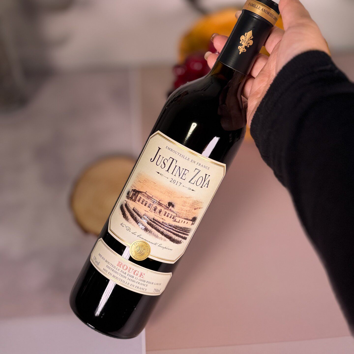 经典性价比法国原瓶进口昭雅朱斯蒂娜干红混酿精品13度整箱六支装