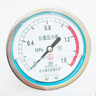 耐震轴向不带边压力表YN100Z，全规格，螺纹M20*1.5