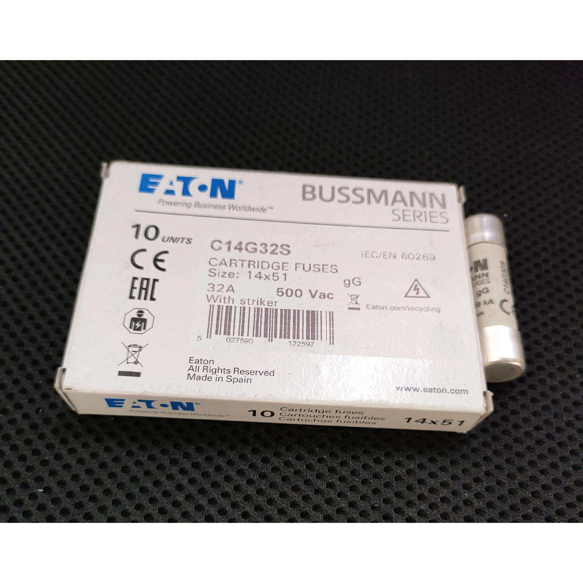 C14G32S陶瓷管保险丝 500V 32A 14X51 巴斯曼BUSSMANN熔断器